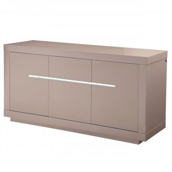 Laurent Modern Sideboard In Cream High Gloss With LED