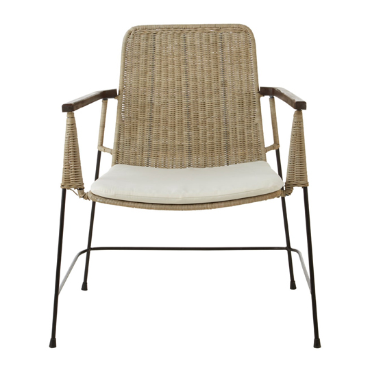 Felixvarela Kubu Rattan Traditional Design Chair With Iron Legs