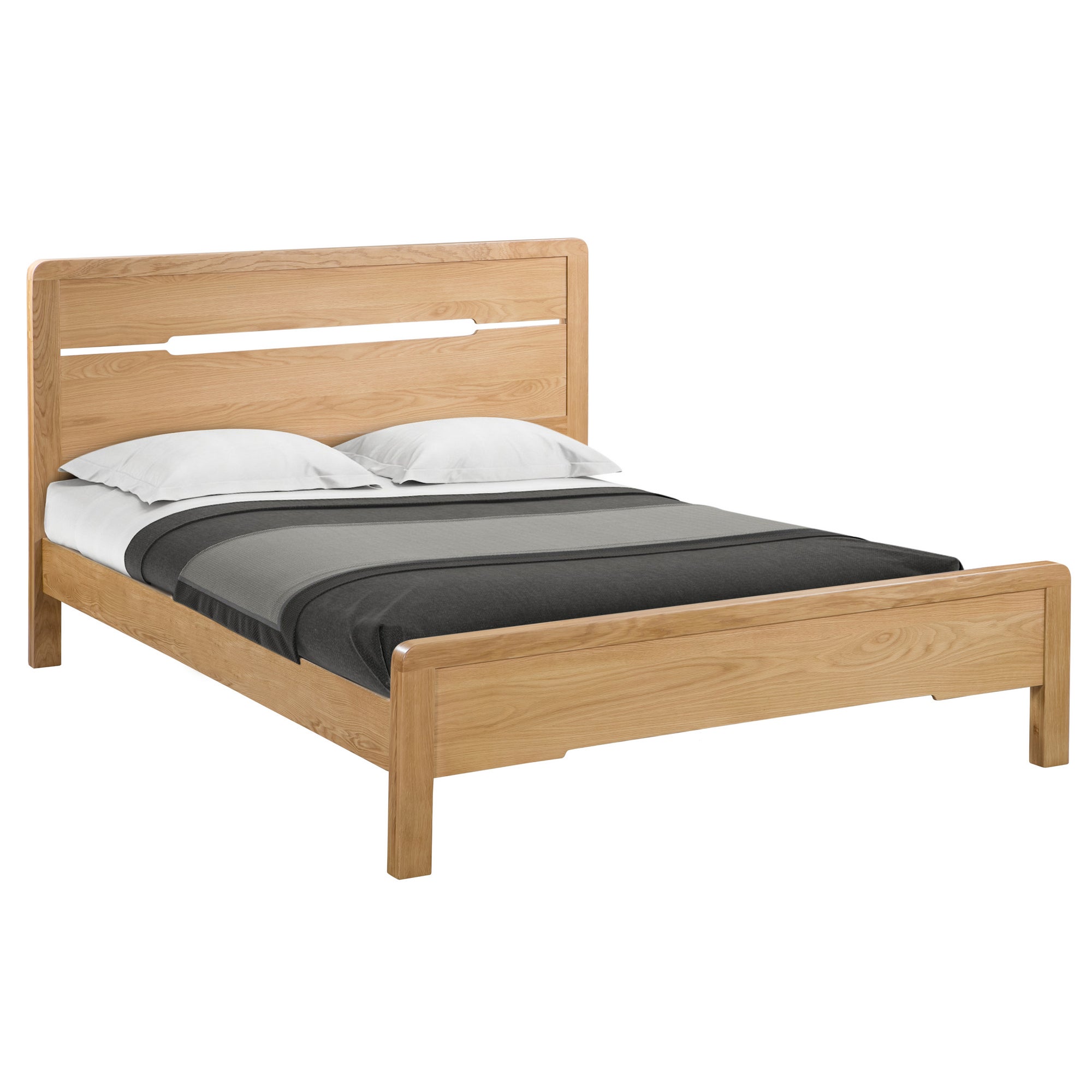 Curve Wooden Bed Brown