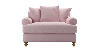 Teddy Loveseat Sofabed in Powder Pink Brushed Linen Cotton - sofa.com