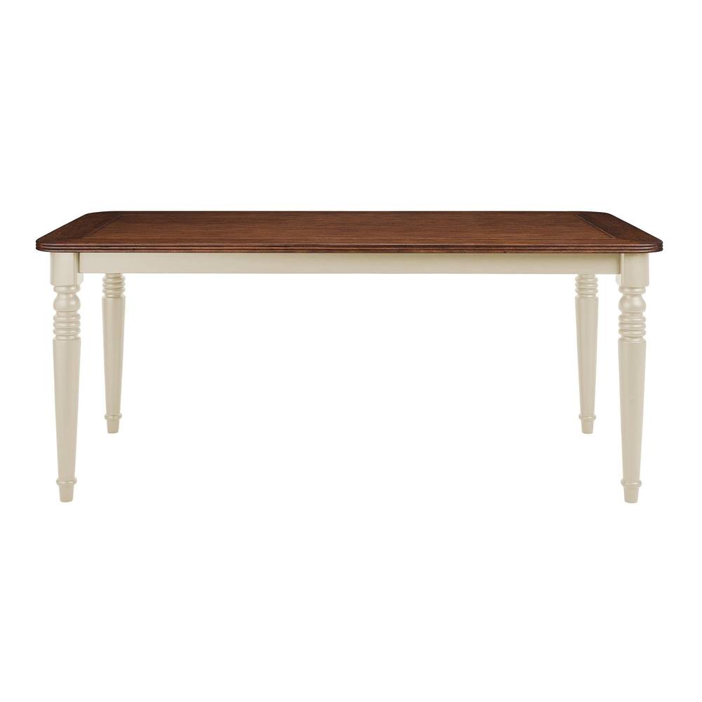 Statement Furniture Queensbury Large Dining Table with Oak Top in Cream