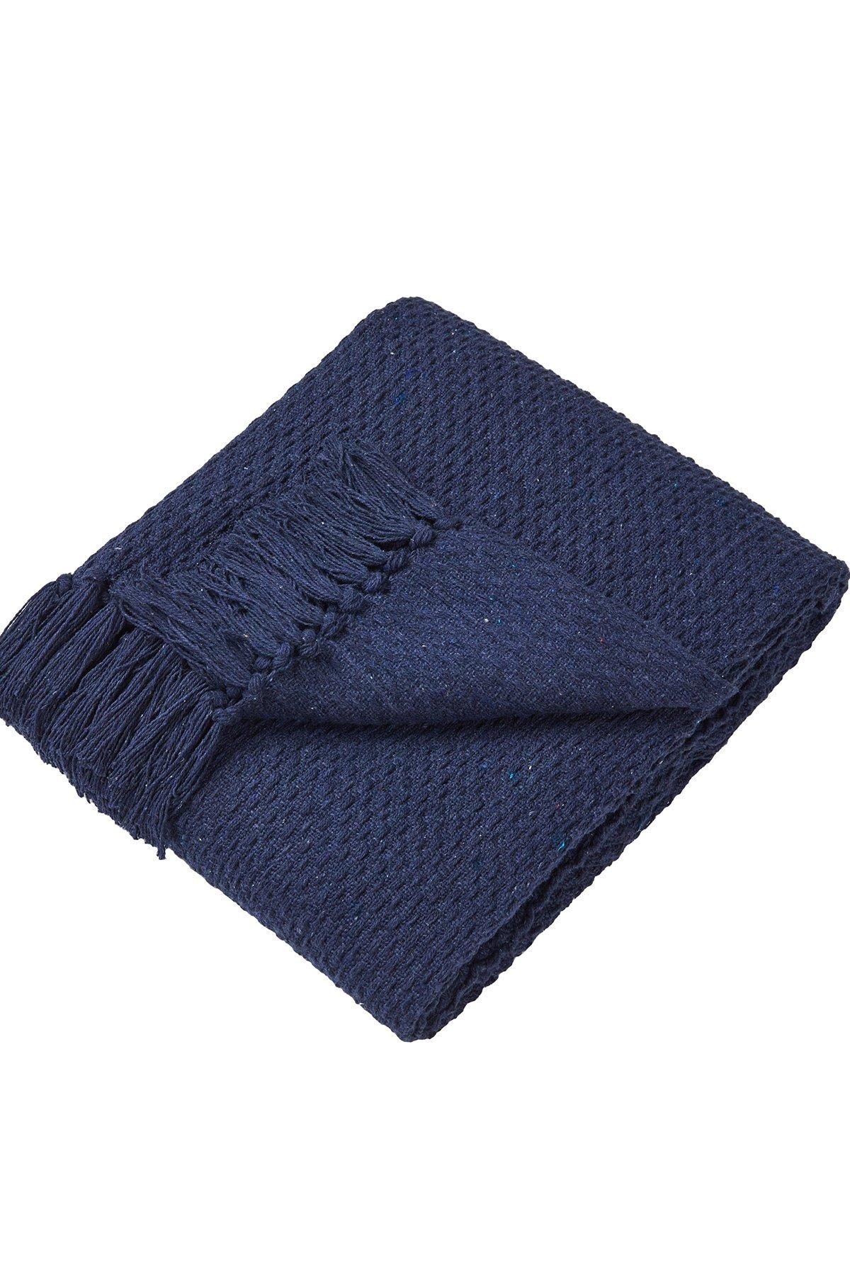 Drift Home 'Hayden' Textured Woven Throw in Navy