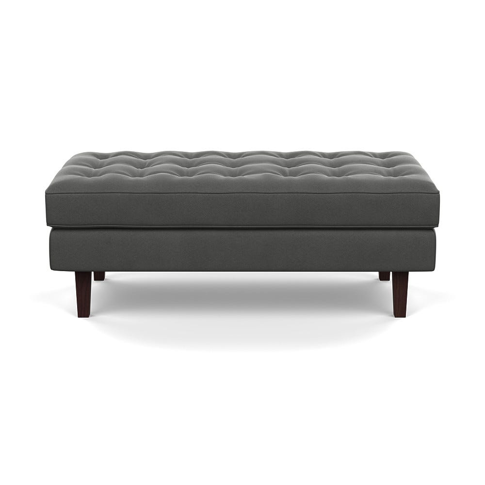 Heal's Hepburn Ottoman Nobilis Velvet Dolphin Black Feet
