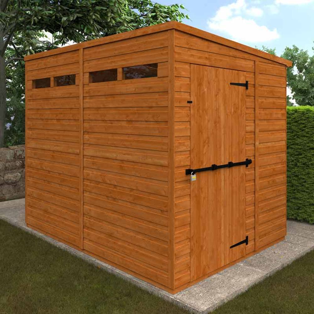 Buttercup Farm 8x6 Flex Pent Security 12mm Flex - L238.8 x W175 x H203 cm in Burnt Orange 6