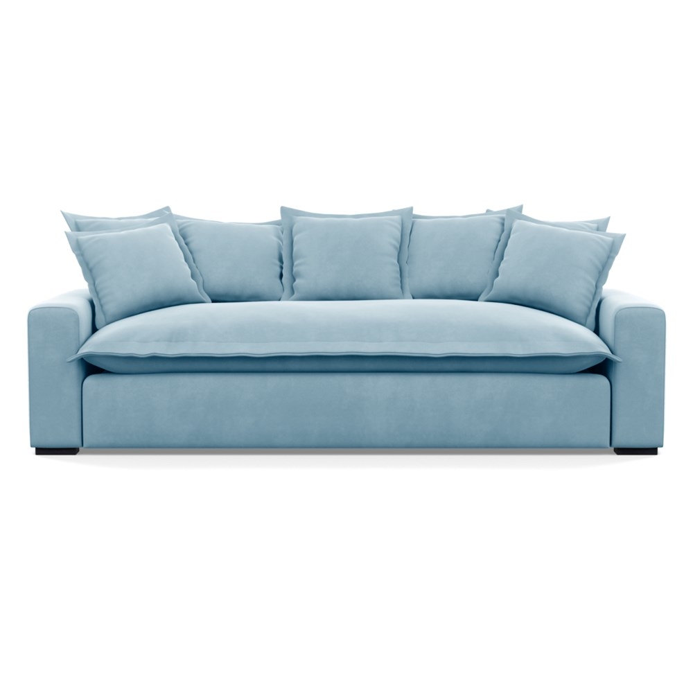 Heal's Brompton 4 Seater Sofa Varese Velvet Sky Black Feet