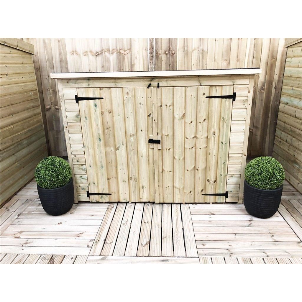 Marlborough 9 x 3 Pressure Treated Tongue & Groove Bike Store With Double Doors in Natural