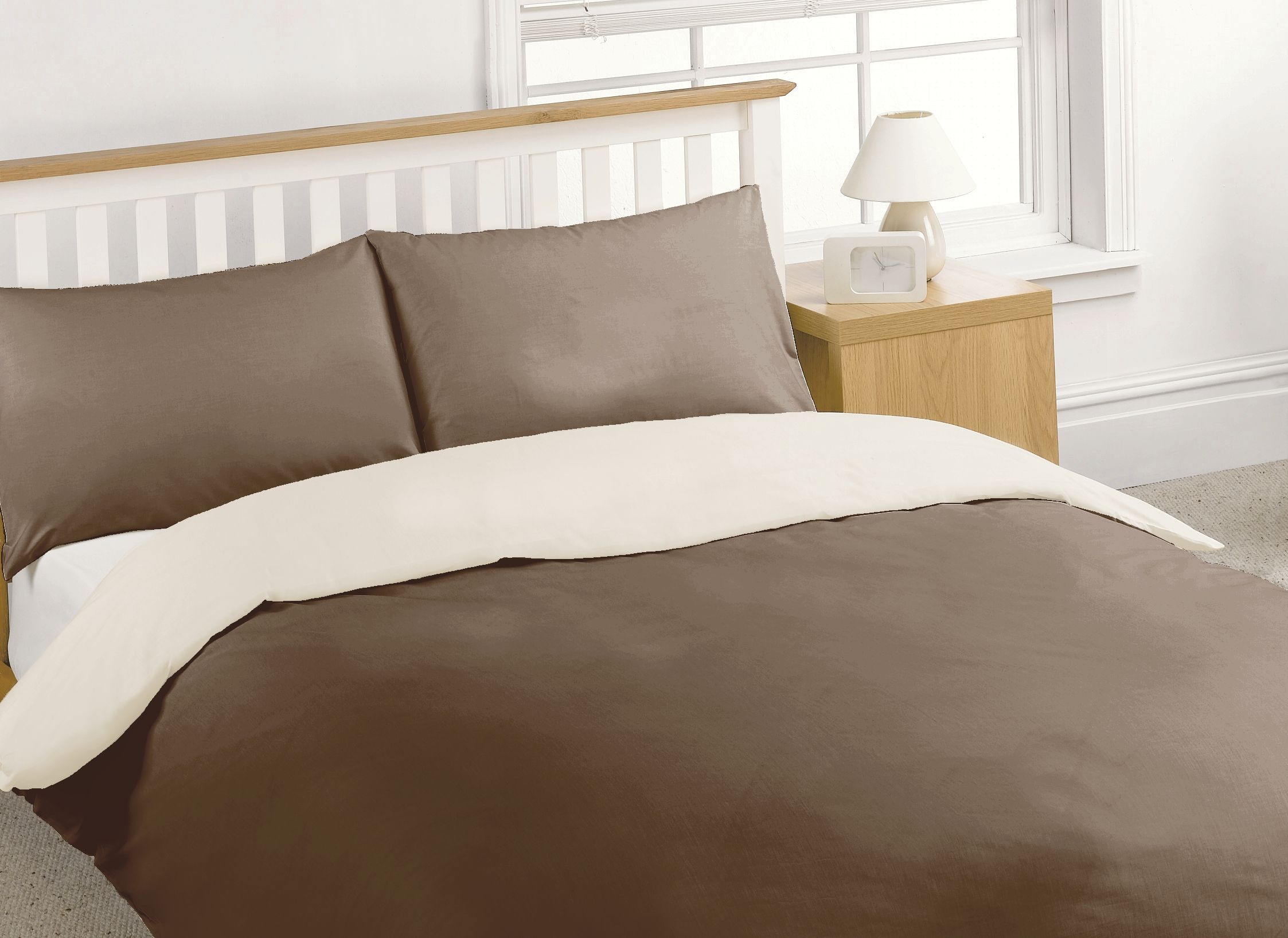 Rapport Home Percale Reversible Polycotton Quilt Cover in Charcoal