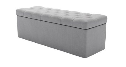 Valentin Storage Bench in Cobble Brushed Linen Cotton - sofa.com