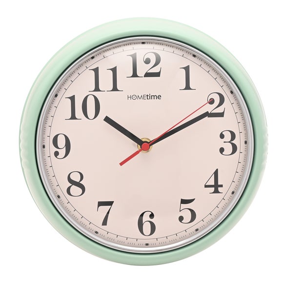 Hometime Retro Round Metal Wall Clock
