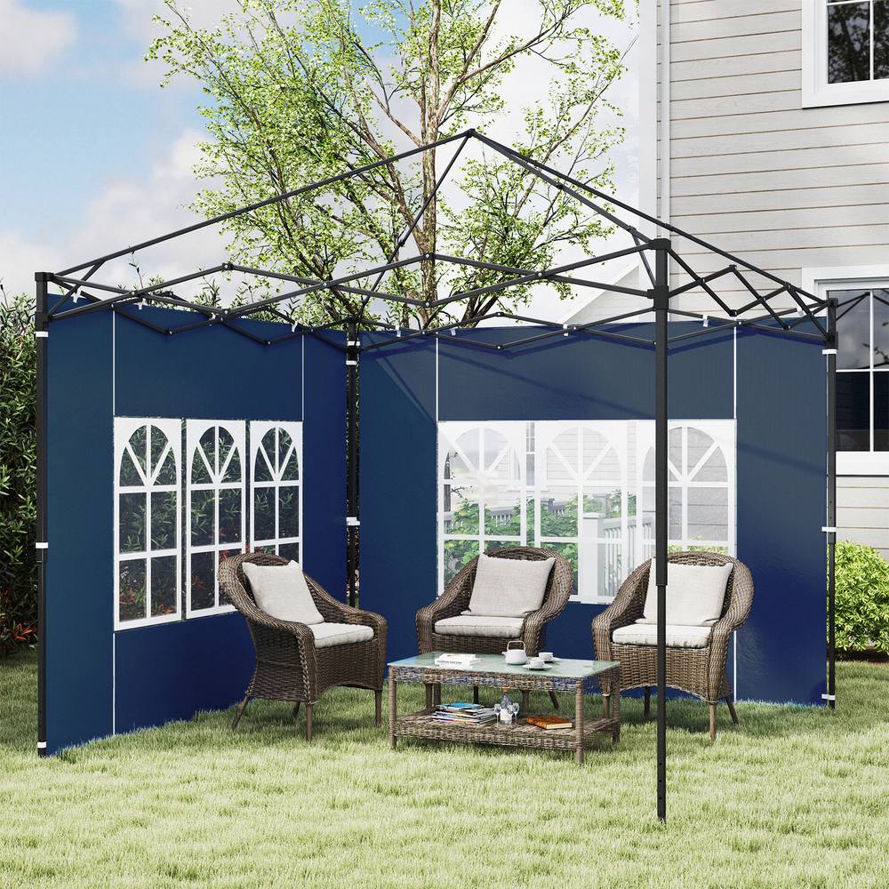 OUTSUNNY Gazebo Side Panels for 3x3(m) or 3x6m Gazebo Canopy, 2 Pack in Blue