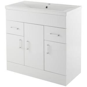 Nuie Eden White Gloss Vanity Unit & Basin - 800 x 794mm