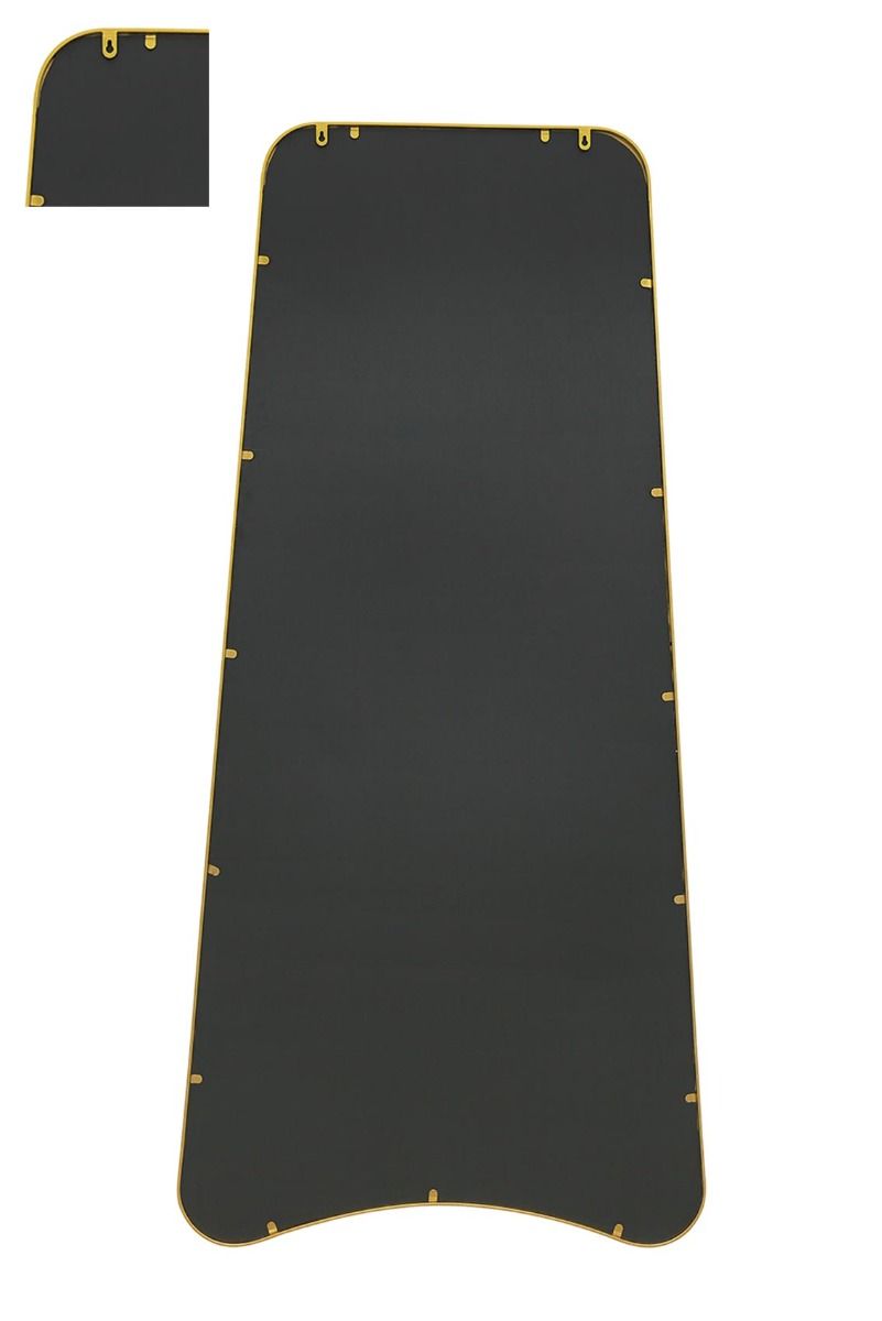 MirrorOutlet Gold Metal Trapezoid Shape Framed Wall Mirror (180CM X 85CM) 4