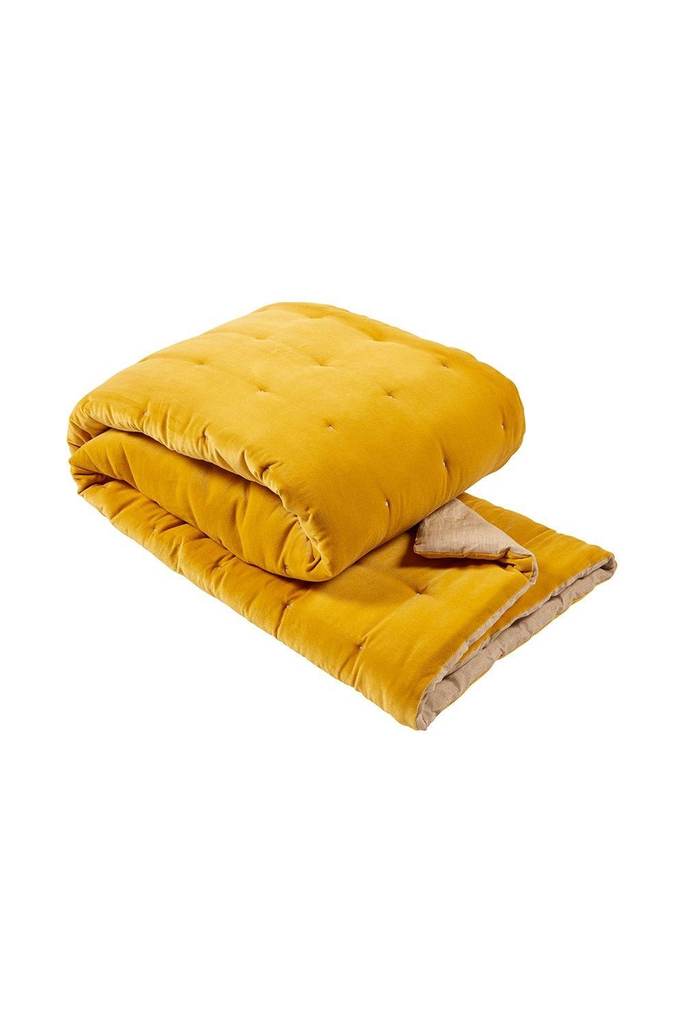 CHRISTY 'Jaipur' Quilted Velvet Throws in Yellow