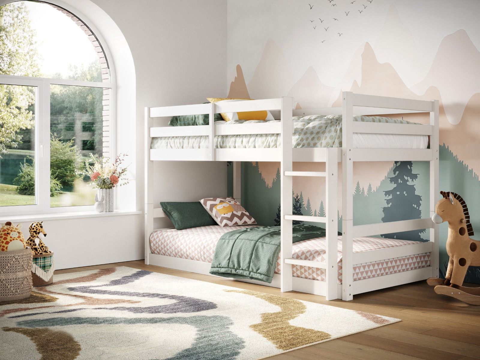 Flair Shasha Low Bunk Bed in White