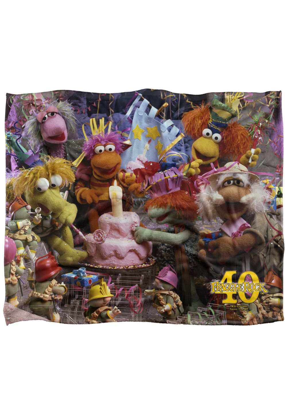 Jim Henson - Fraggle Rock Fraggle 40Th Birthday Party Silky Touch Super Soft Throw Blanket 152 X 127 cm in White