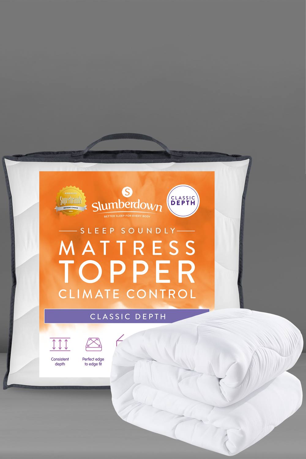 Slumberdown Sleep Soundly Climate Control 2.5cm Mattress Topper in White