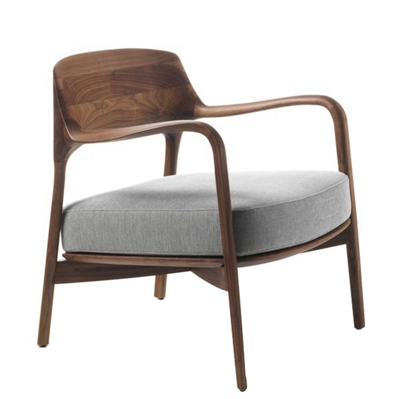 Porada Louis Armchair, Canaletta Walnut && Moran Fabric