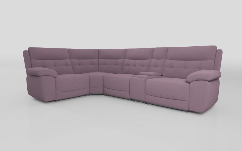 Purple Fabric Belford 1 Corner 3 Sofa with Console
