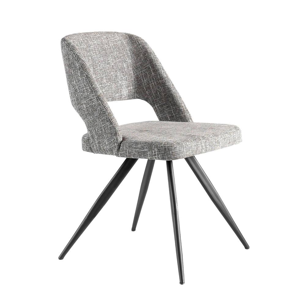 Angel Cerda Model Grey Fabric Swivel Chair, Black Stainless Steel