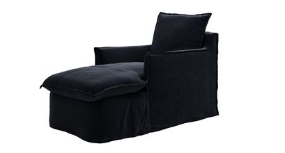 Isaac Chaise Armchair in Pitch Smart Cotton - sofa.com