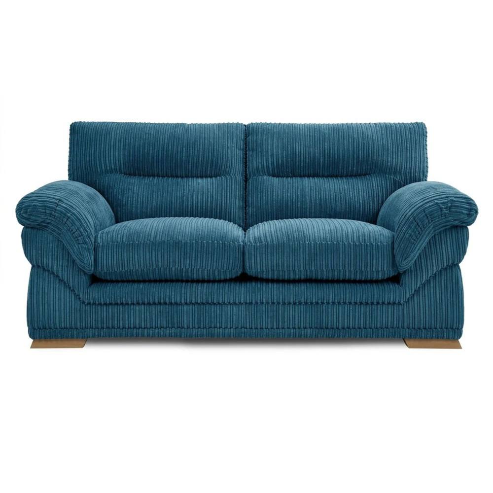 Bliss Furniture Amalfi 2 Seater Claude Sofa Modern Plush Fabric in Blue