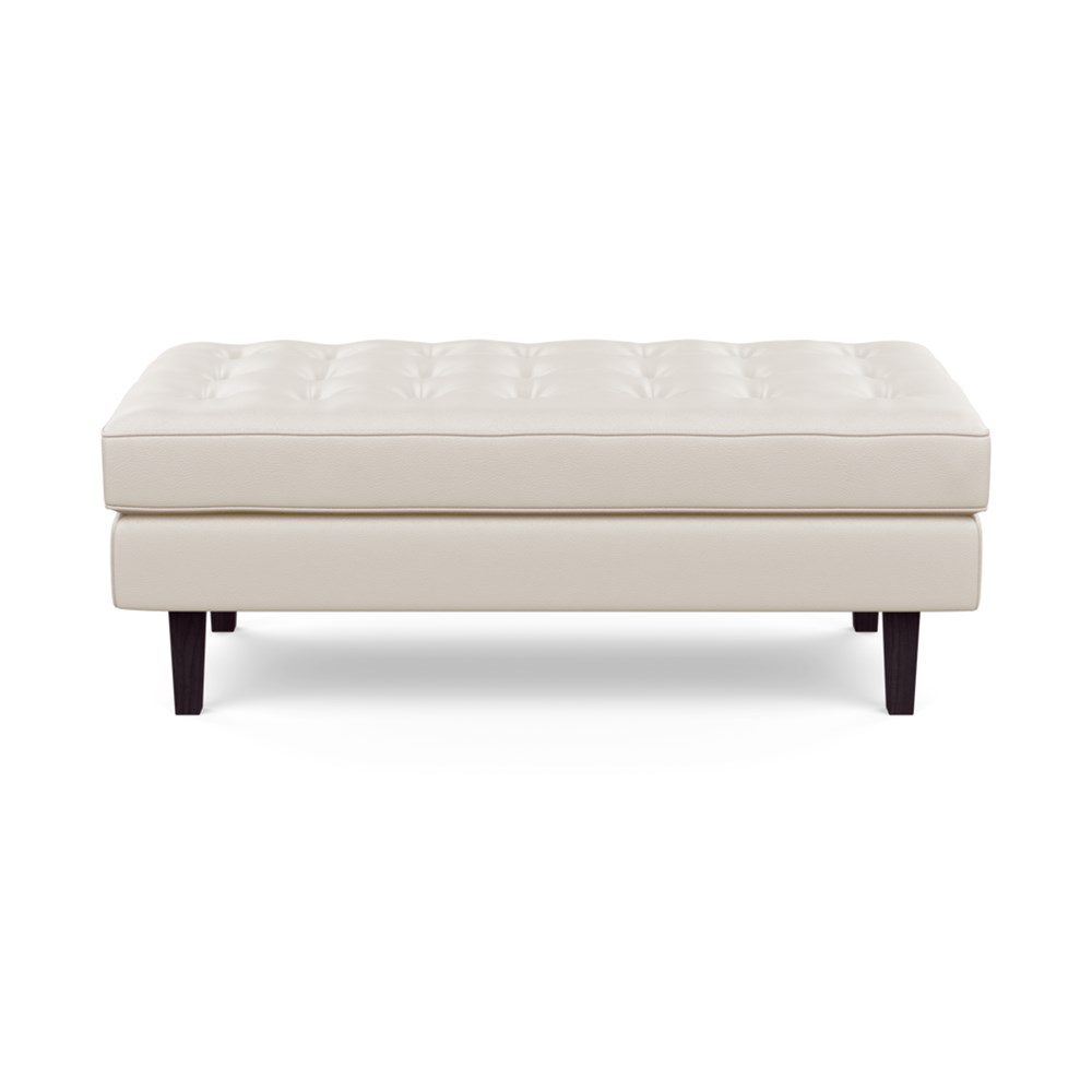 Heal's Hepburn Ottoman Leather Hide Panna 7183 Wenge Feet