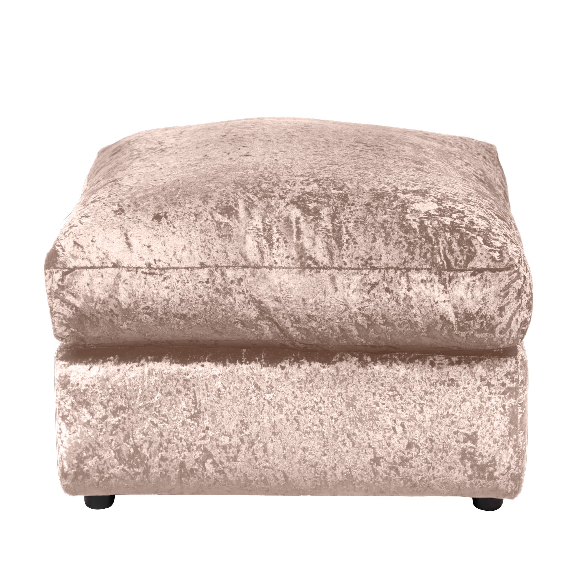 Blake Crushed Velvet Footstool Brown
