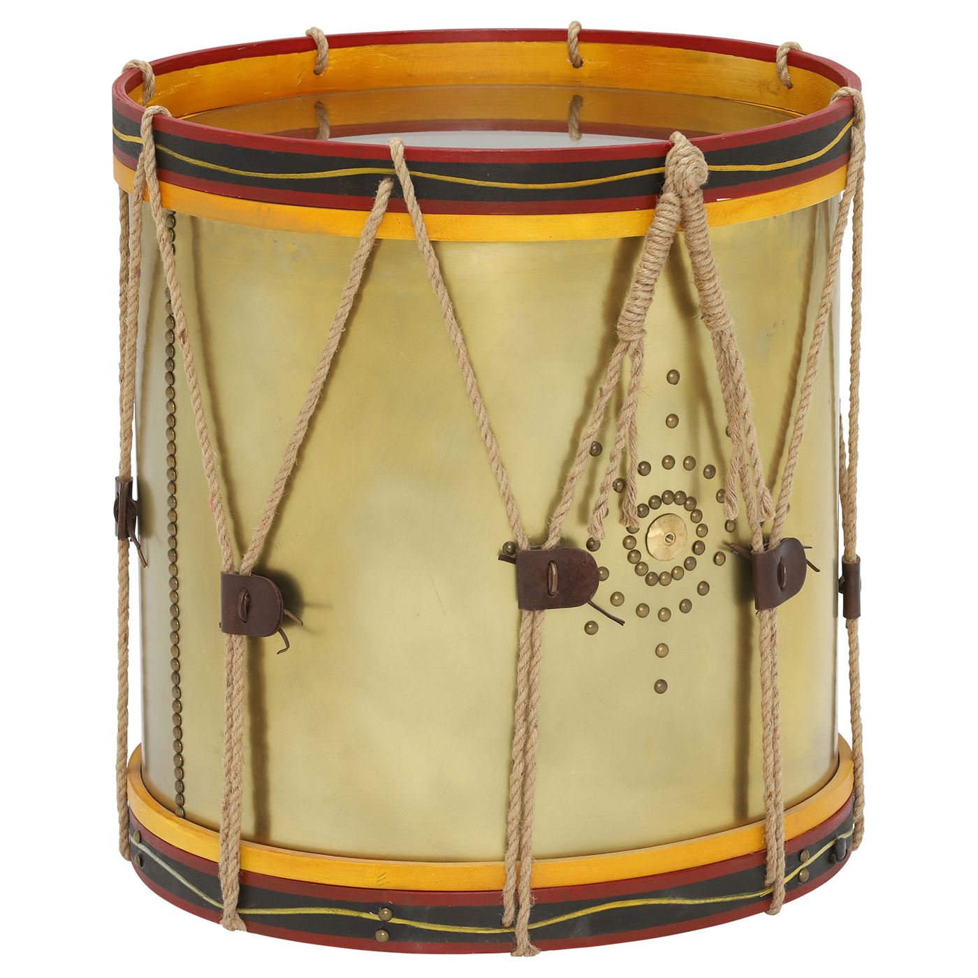 Timothy Oulton Regiment Drum Side Table, Oxidised Brass