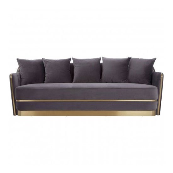 Shears 3 Seater Fabric Sofa In Grey