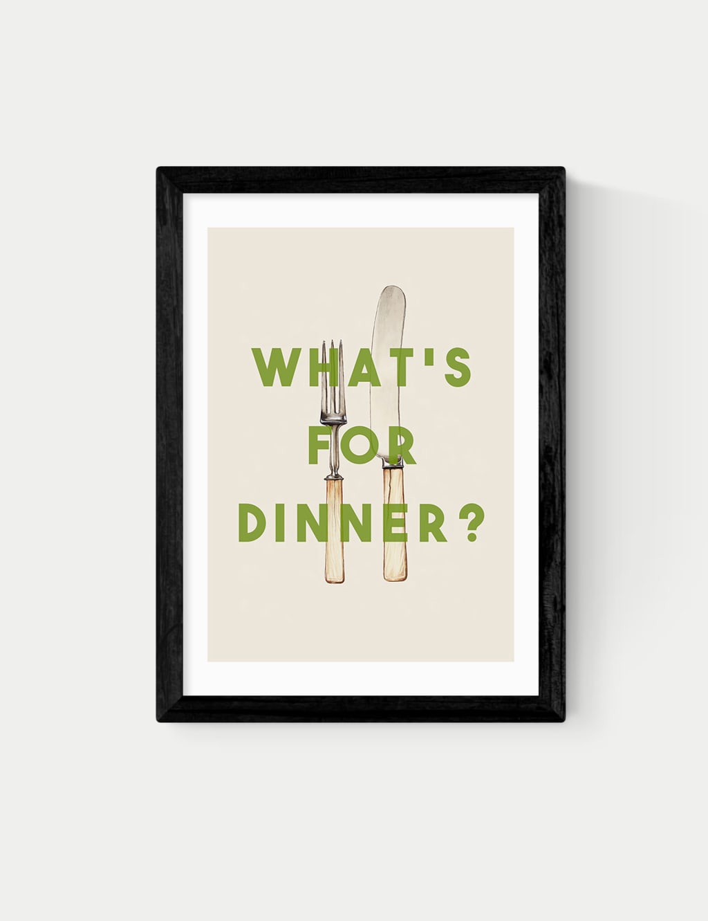 East End Prints What's For Dinner Framed Art Black