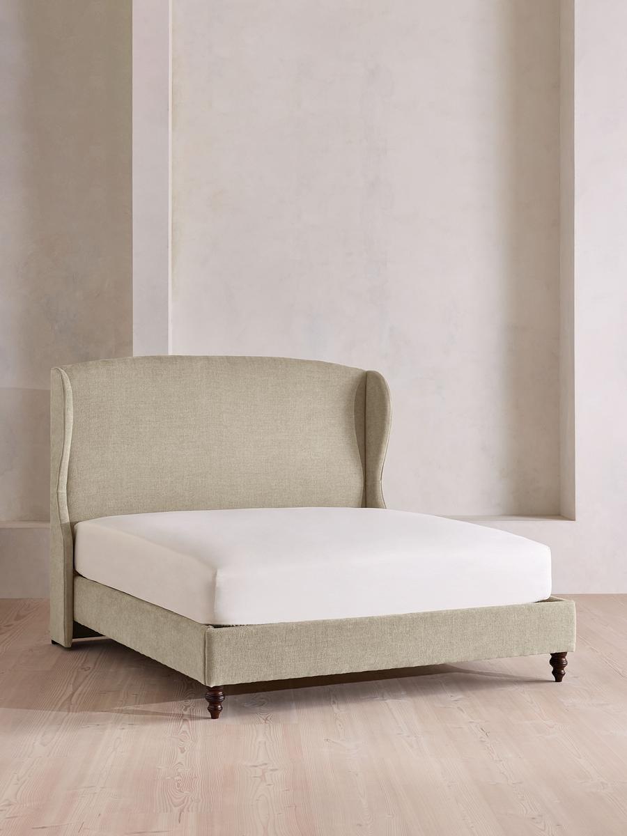 Rivas Bed, Double, Linen Chenille, Stone