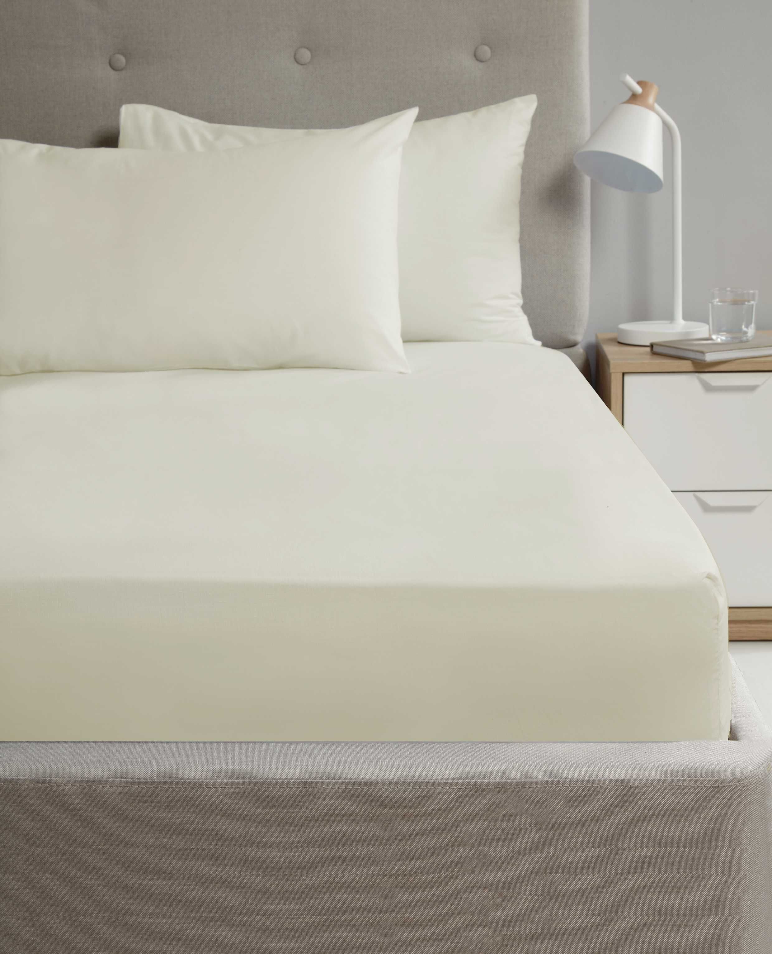 Rapport Home 56P Polycotton Flat Sheet in Cream