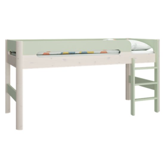 Oniria Wooden Mid Sleeper Bunk Bed In Whitewash Green