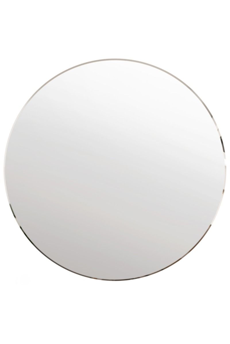 MirrorOutlet All Glass Bevelled Classic Design Round Mirror 60 x 60CM in Silver