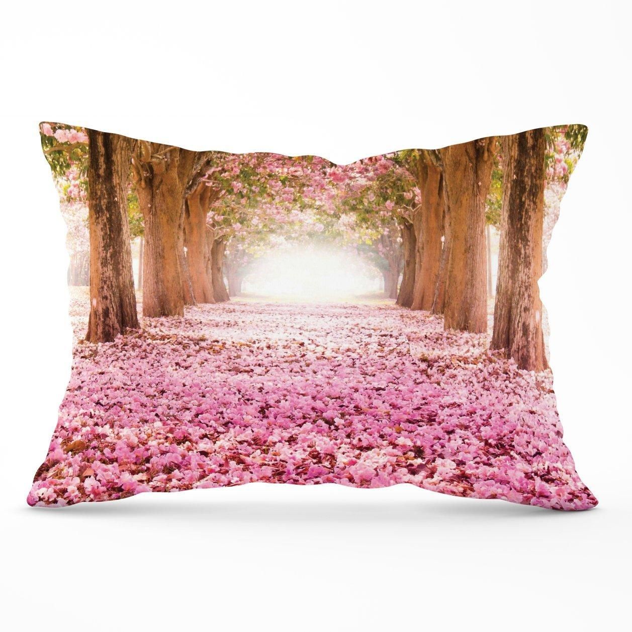 Warren Reed - Designer Pink Flower Tree Tunnel Cushions