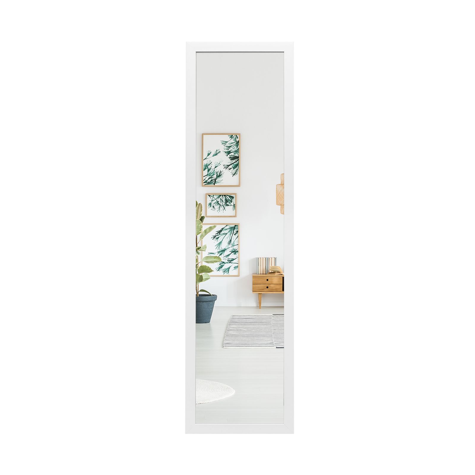 Costway Full Length Over the Door Mirror Bedroom Entryway Wall Hanging Full Body Mirror in White