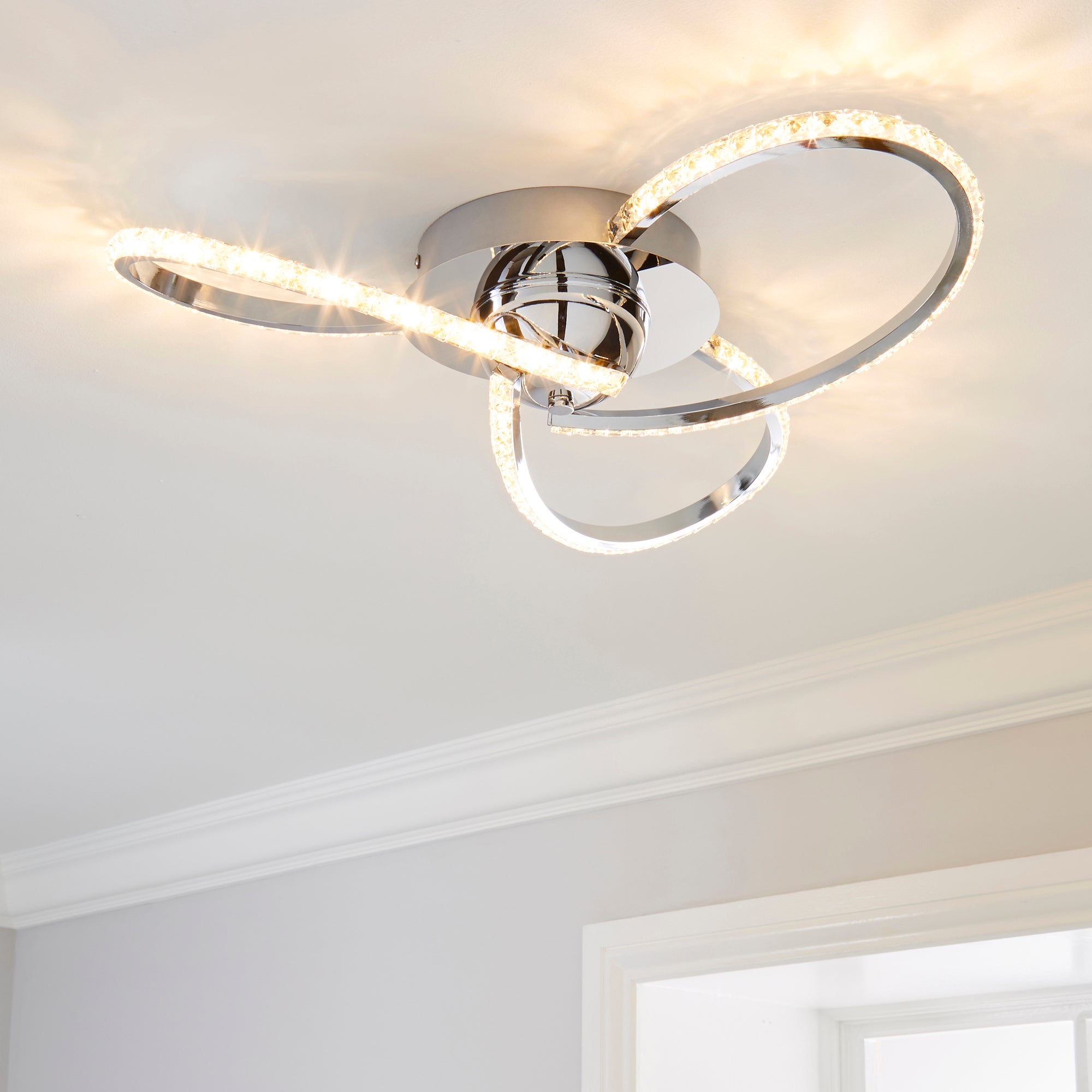 Oria 3 Light Integrated LED Jewel Flush Ceiling Light