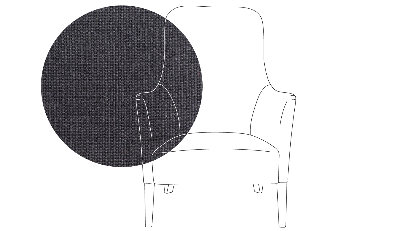 Pinch Pendel Armchair Cabot Pure Linen Baffin Grey Walnut
