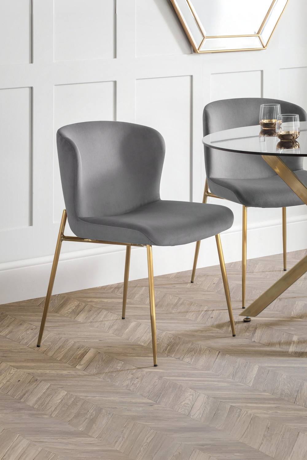 Julian Bowen Harper Upholstered Dining Chair (Set of 2) in Grey
