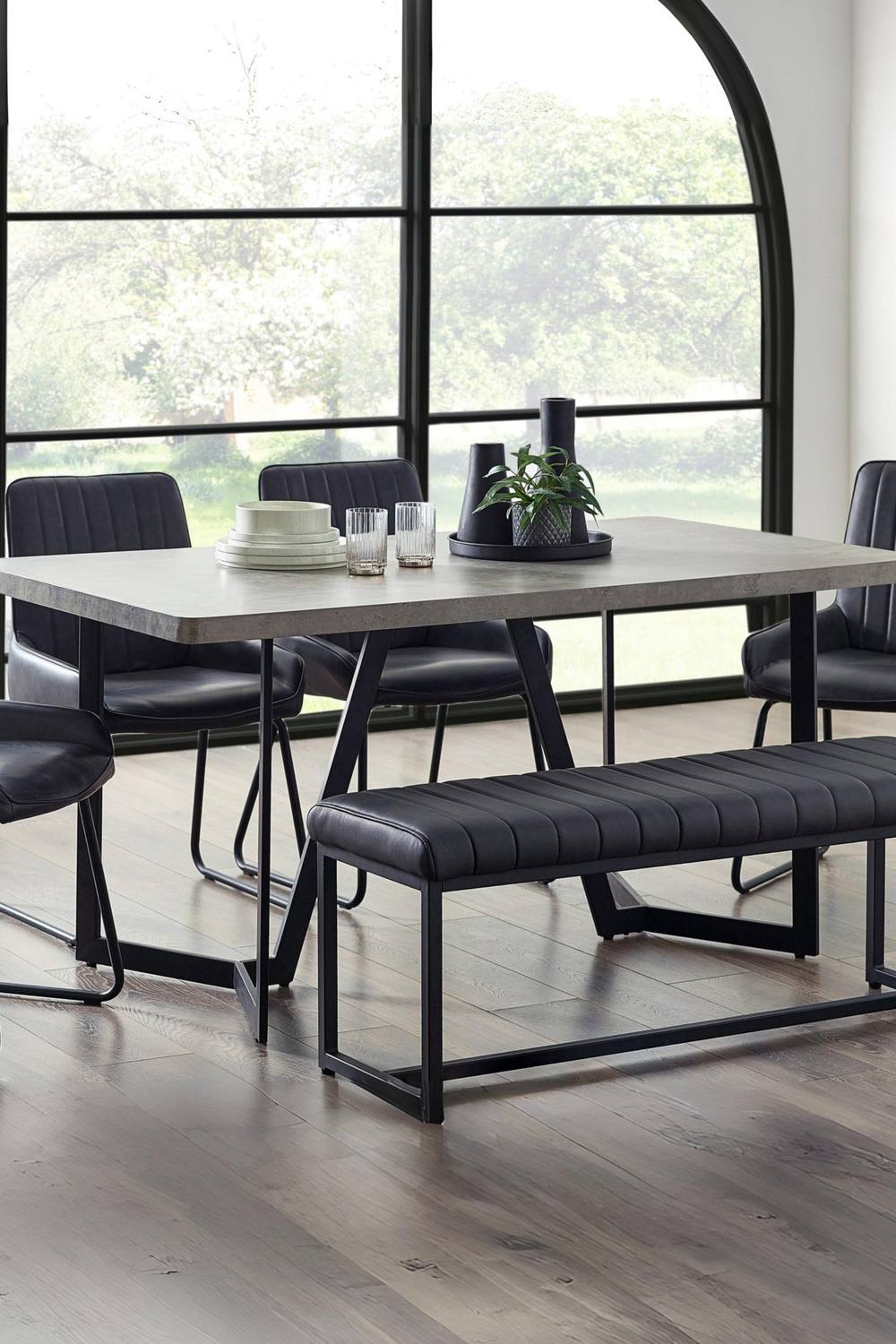Julian Bowen Miami Rectangular 4-6 Seater Dining Table in Grey