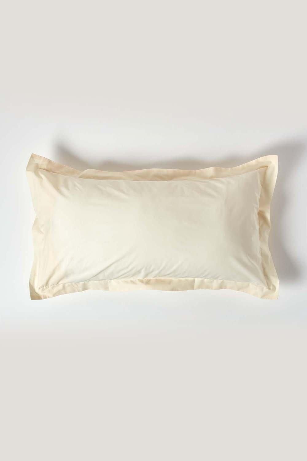 Homescapes Egyptian Cotton Oxford Pillowcase 200 TC, King Size in Cream