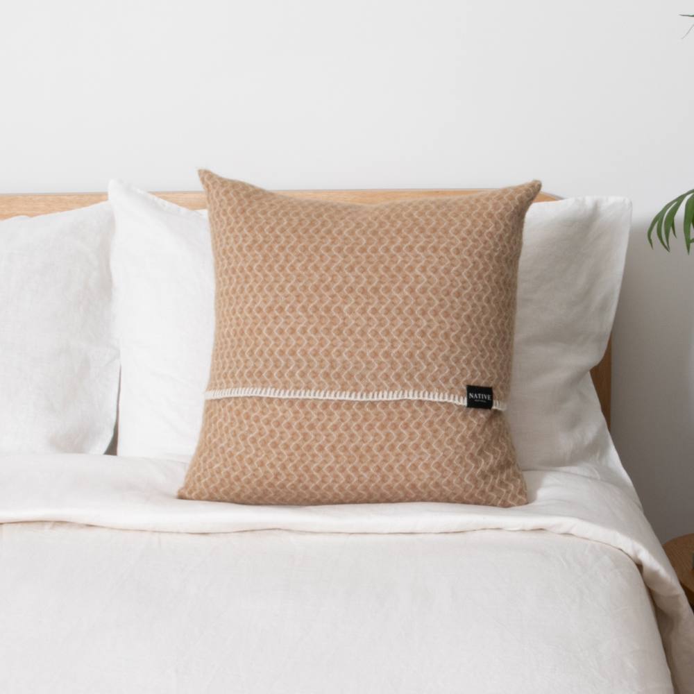 Native Natural Hoop Beige Wool Cushion 45x45cm