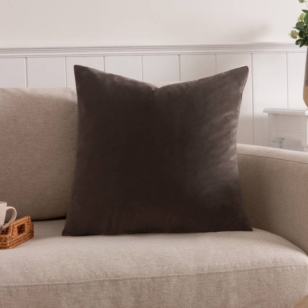 Paoletti Sunningdale Plain Velvet Cushion in Black