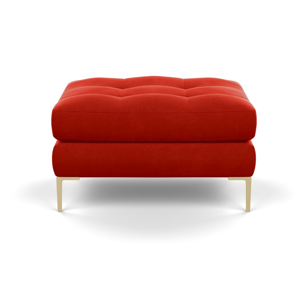 Heal's Eton Footstool Varese Velvet Terracotta Brass Feet