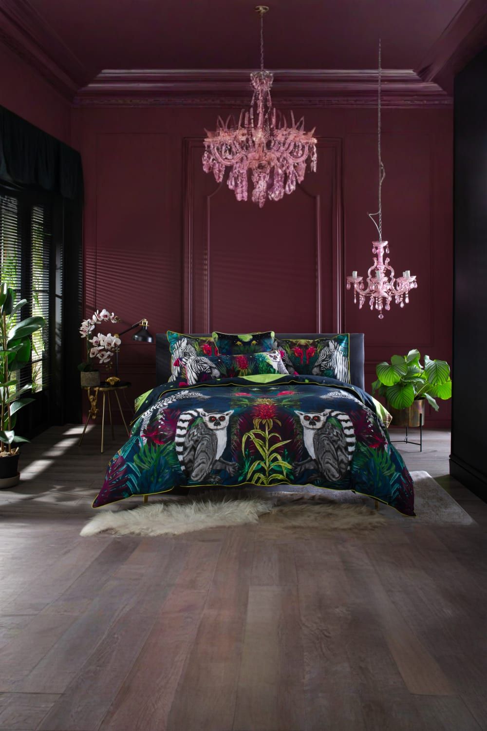 House of Norris Under the Neon Moon Duvet Set, Digitally Printed Cotton