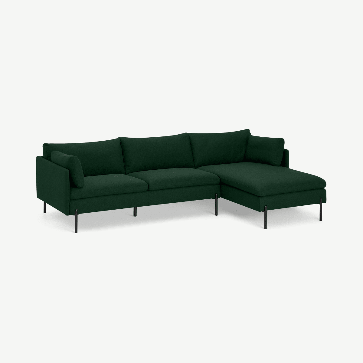 Zarina Right Hand Facing Chaise End Sofa, Forest Green Weave