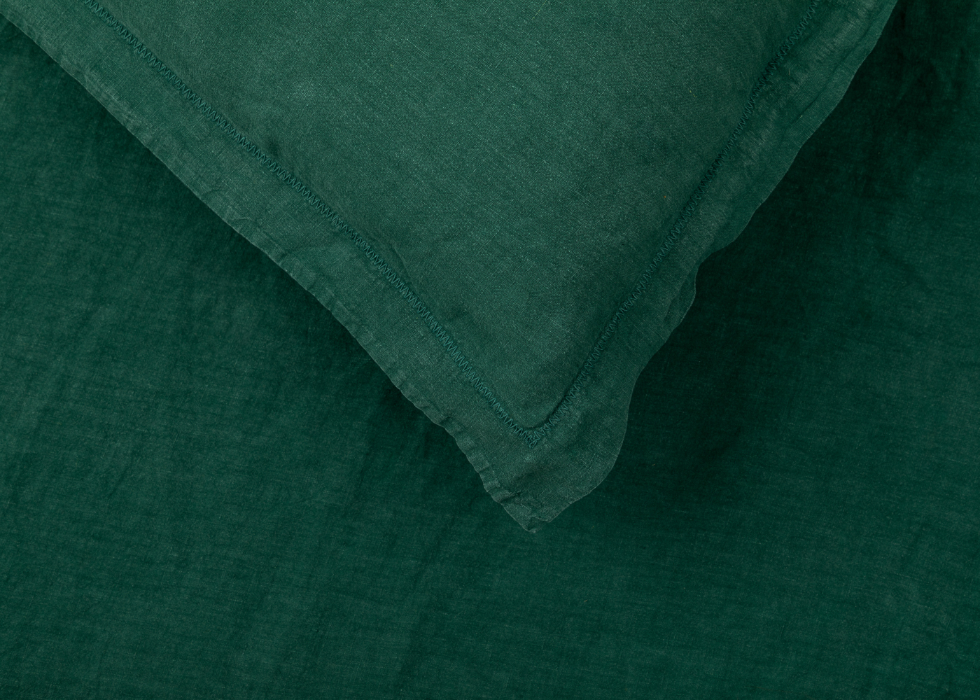 Heal's Washed Linen Forest Green Fitted Sheet King