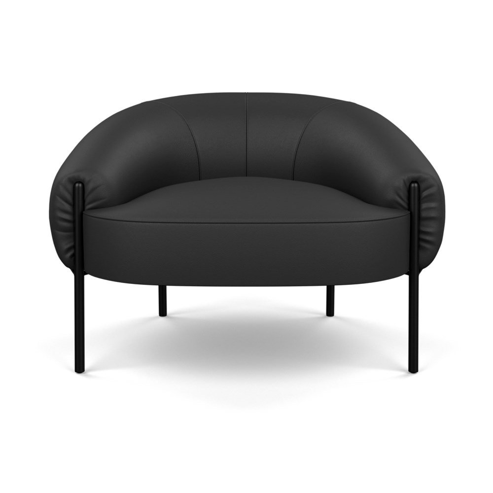 Heal's Isola Armchair Leather Hide Graphite 7181 Black Feet