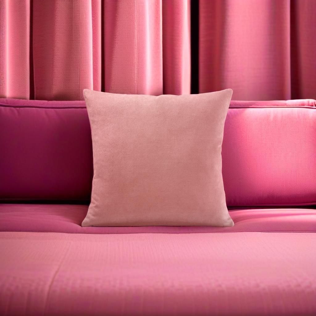 Luxury Living Velvet Chenille Cushion in Pink