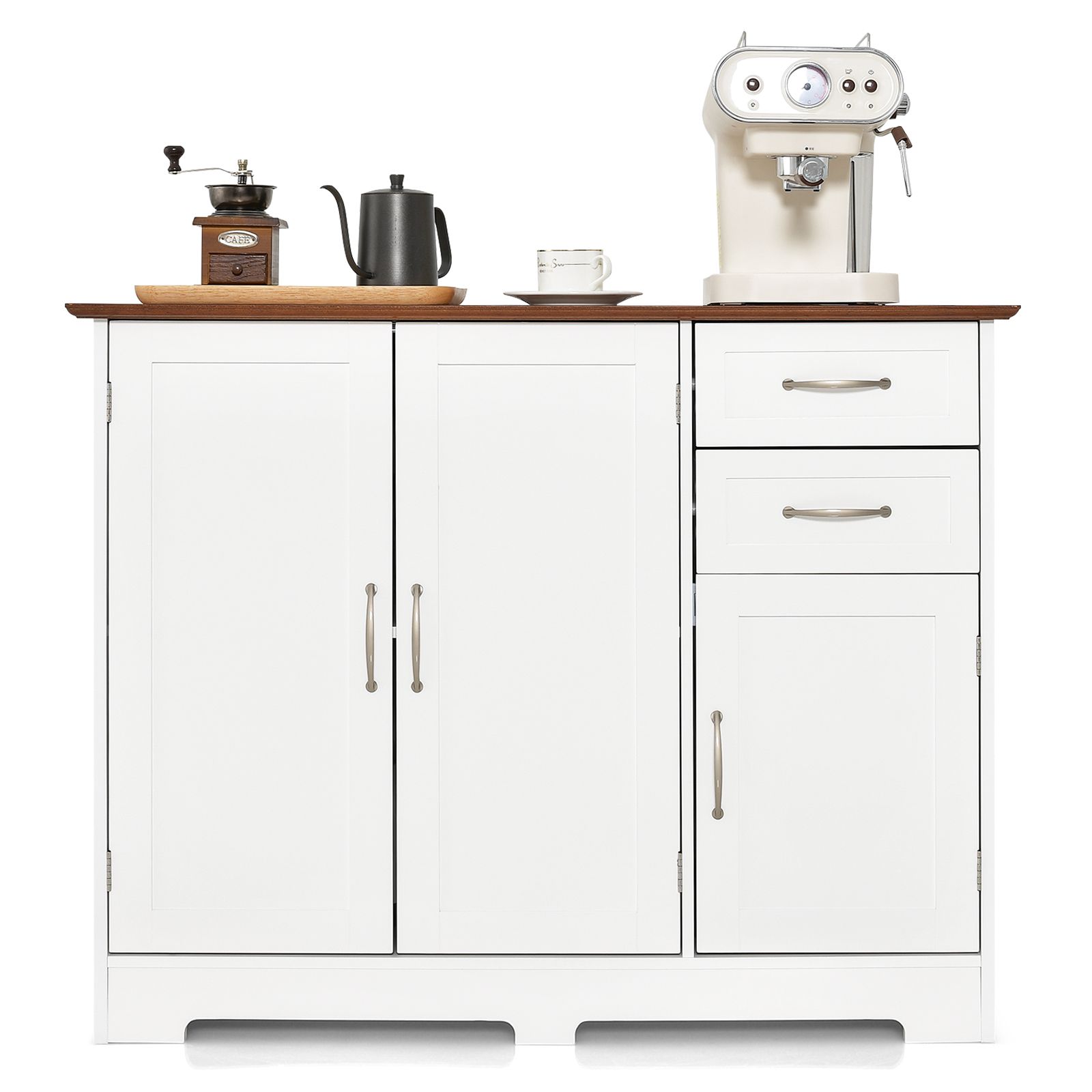 Costway Buffet Cabinet Kitchen Modern Storage Cabinet with Adjustable Shelf